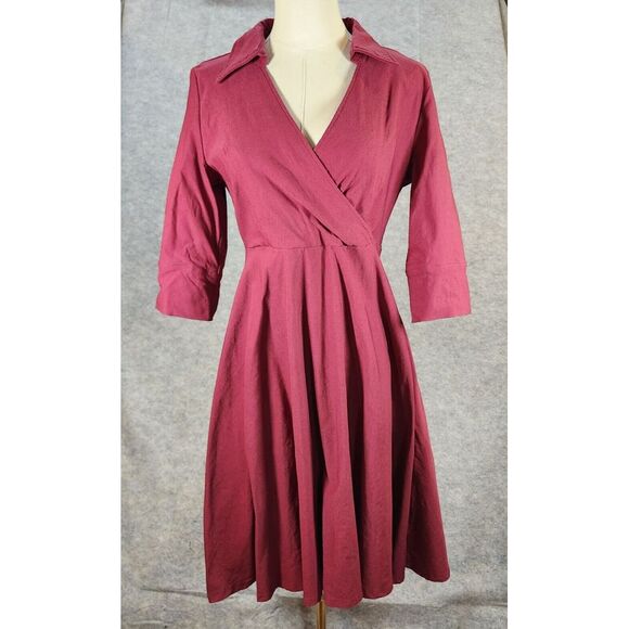 Miusol Dresses & Skirts - Miusol Dress Women Medium Retro Fit & Flare Blood Red Vampire Glam Classic Ruche